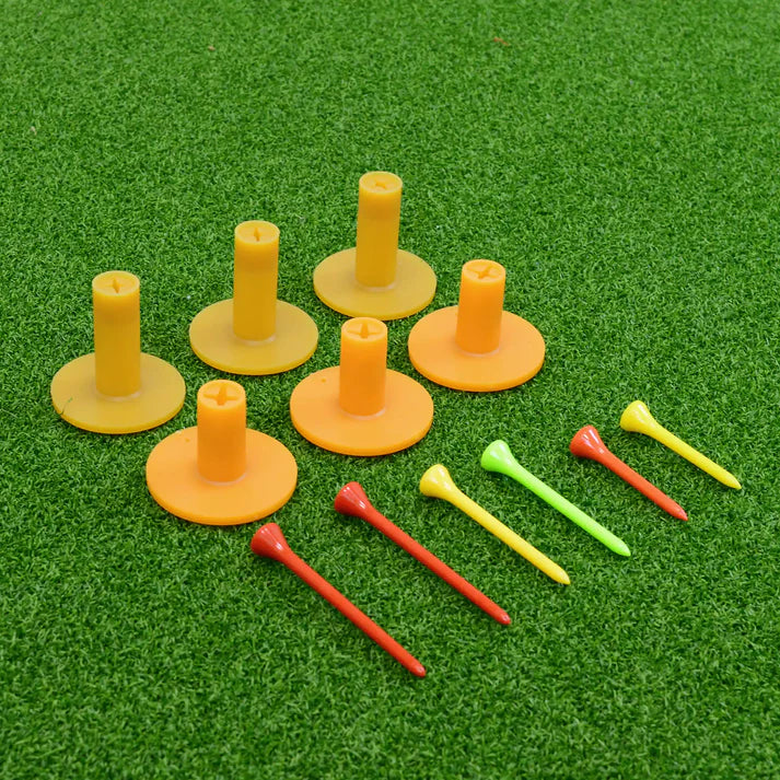Premium standard golf hitting turf mat with rubber tee holders