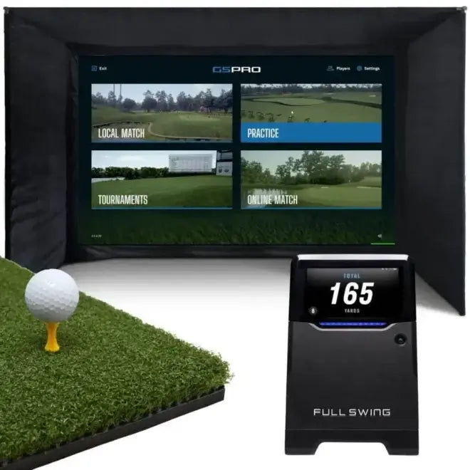 Full Swing KIT launch monitor with GSPro home golf simulator bundle complete setup
