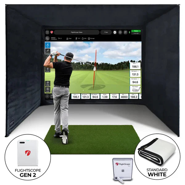 Home golf simulator setup showing Home Golf Simulator Buyer Mistakes: 10 T — UK guide