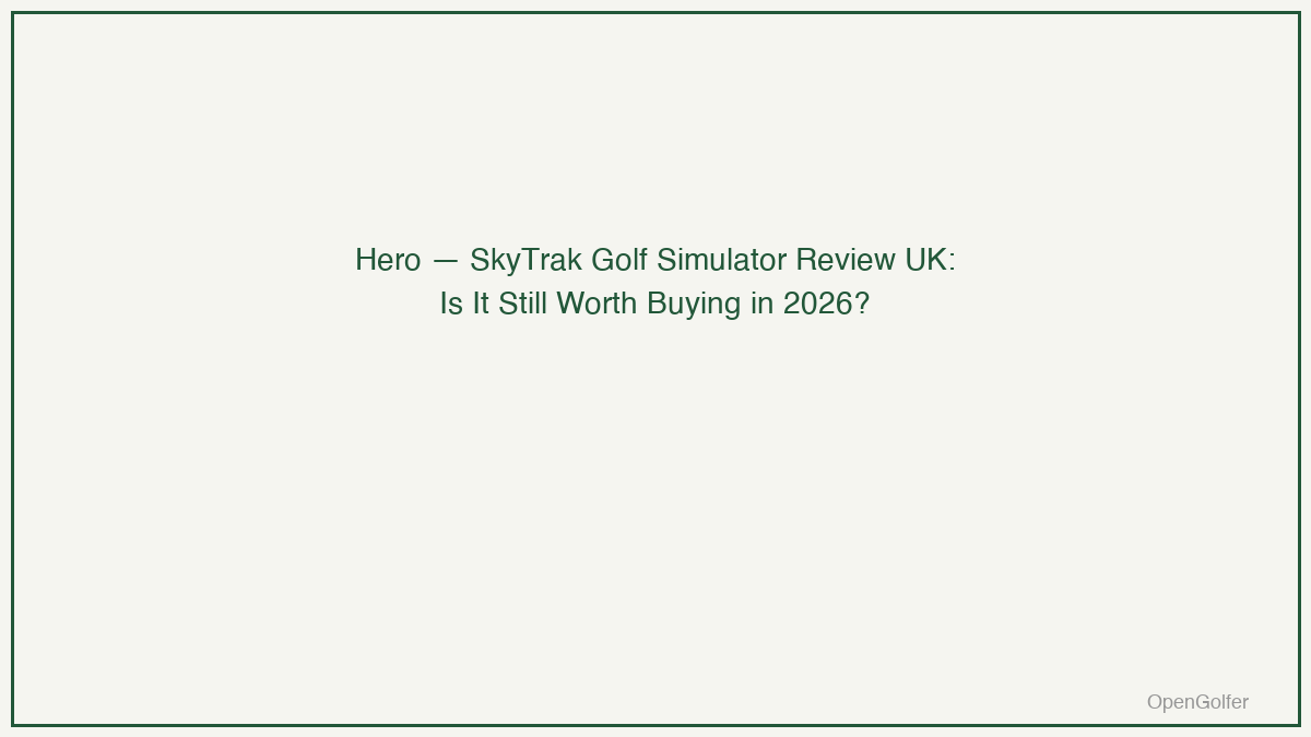 SkyTrak Golf Simulator Review UK: Is It Still Worth Buying in 2026? — featured image