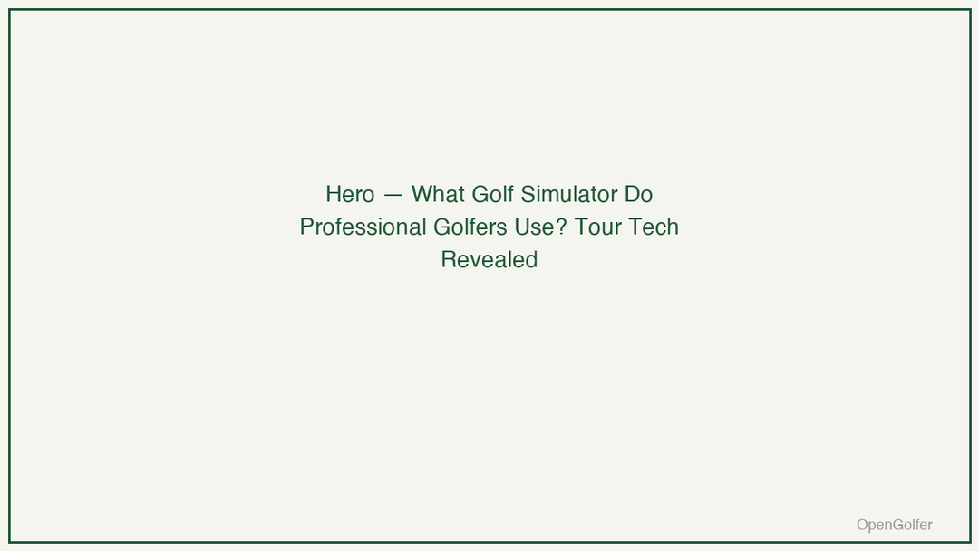 What Golf Simulator Do Professional Golfers Use? Tour Tech Revealed — featured image