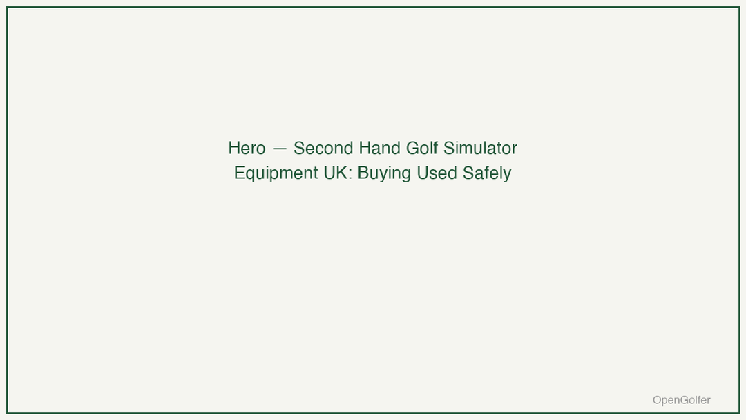 Second Hand Golf Simulator Equipment UK: Buying Used Safely — featured image