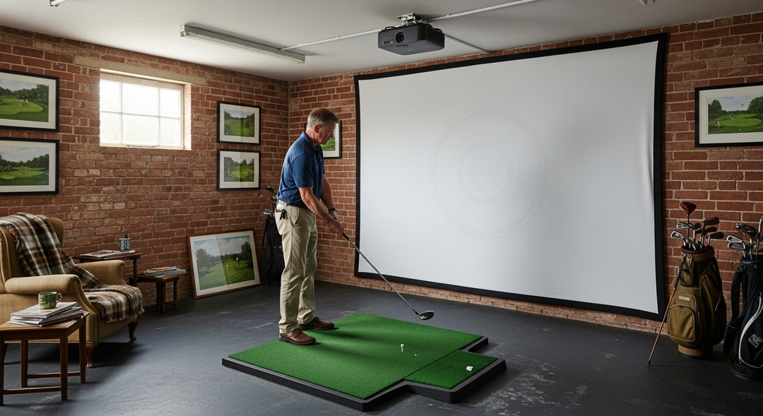 How long does a golf simulator last — home simulator components in a UK garage — featured image