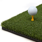 Premium tee turf golf hitting mat with integrated tee positions for home golf simulators