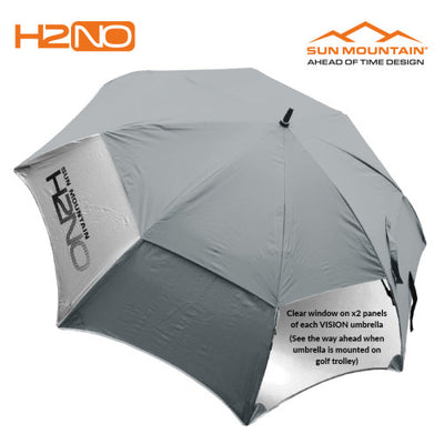 Sun Mountain H2NO Vision (Dual Clear Panel) 50SPF Umbrella - Burgundy