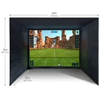 SimSpace SIM 6 golf simulator enclosure room dimensions diagram showing width, depth and height