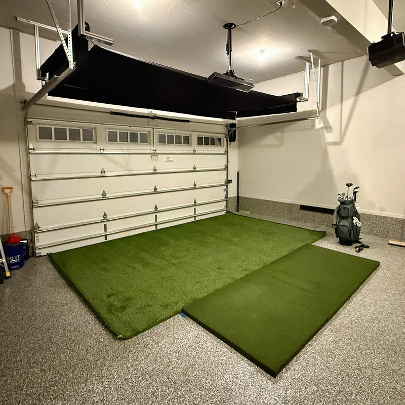 Vanish 16 rolled up to the ceiling, garage floor clear