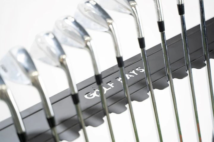 GolfBays Golf Club Storage Rack, Holds 14 Clubs, Indoor Golf Floor Equipment Storage Shelf