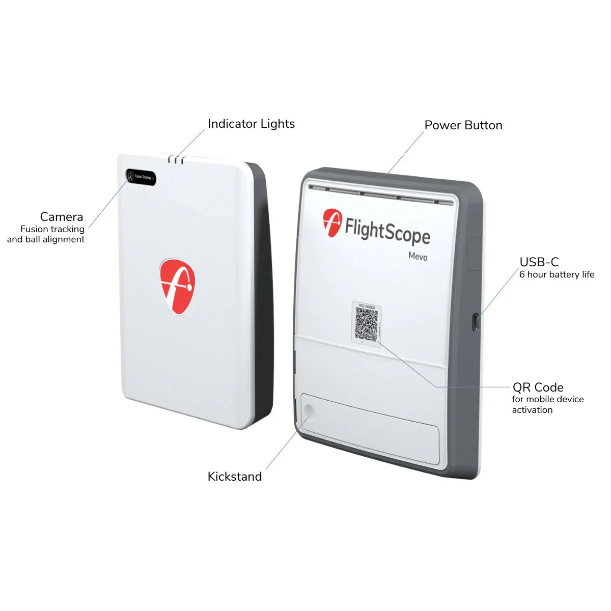 FlightScope Mevo Gen2 launch monitor technical specifications and data parameters