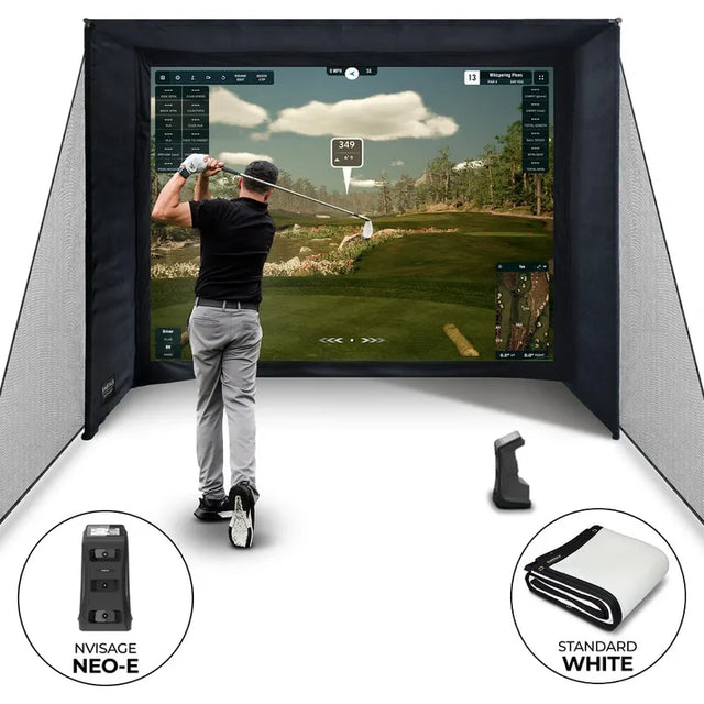 NVisage NEO-E Home Golf Simulator Package for Garage - Complete Setup, UK