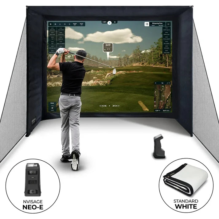 NVisage NEO-E Home Golf Simulator Package for Garage - Complete Setup, UK