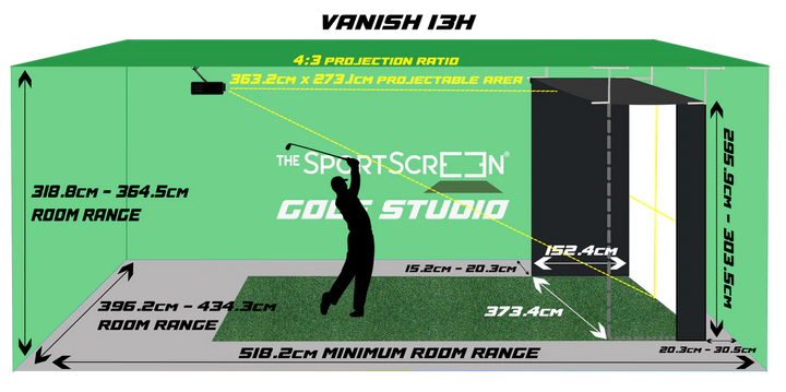 Vanish Series Retractable Golf Enclosure (Vanish 13H)