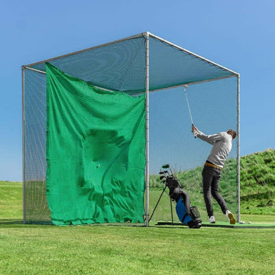 Pro Golf Cage & Hitting Mat Bundle | 3m × 3m × 3m