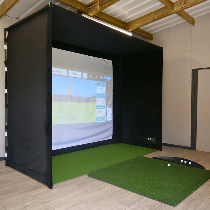 SimBox Golf Simulator Enclosure – 7 sizes (Free Side Barriers Worth £100)