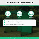 Order the Concertina folding golf cage with confidence — warranty and UK spares