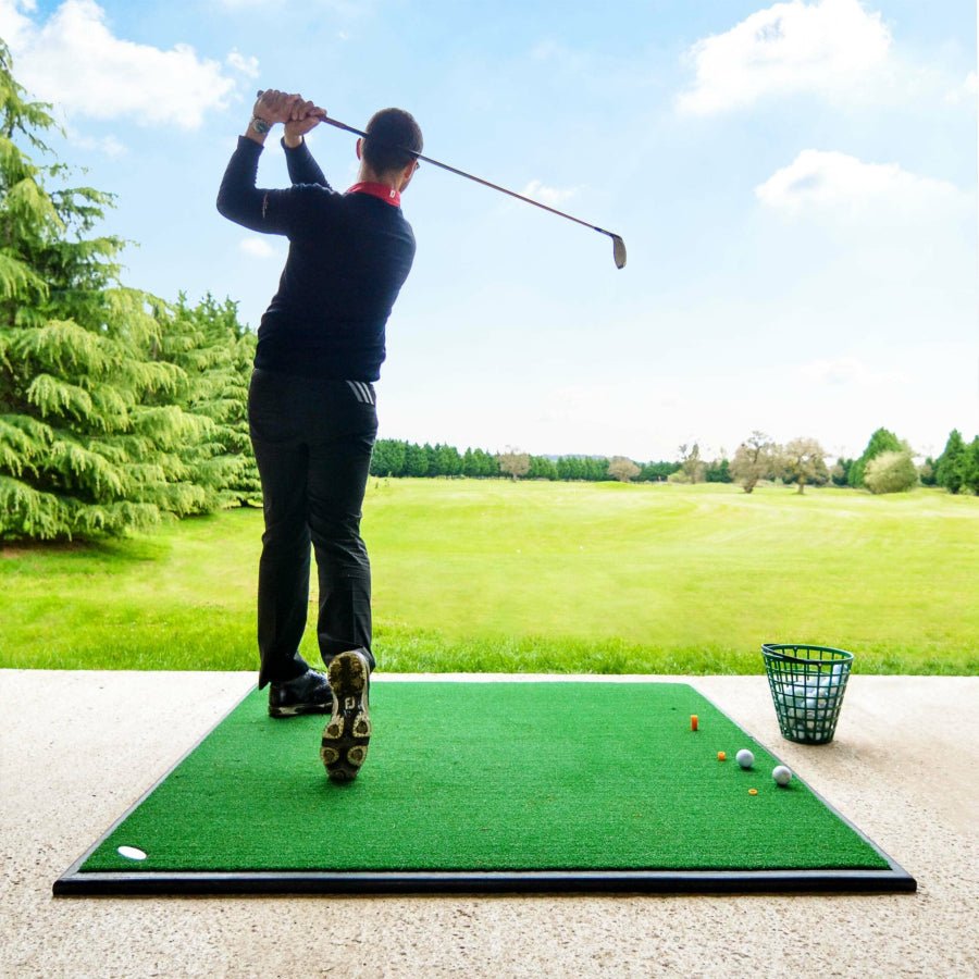 FORB Driving Range Golf Practice Mat [5ft x 5ft] - Open Golfer