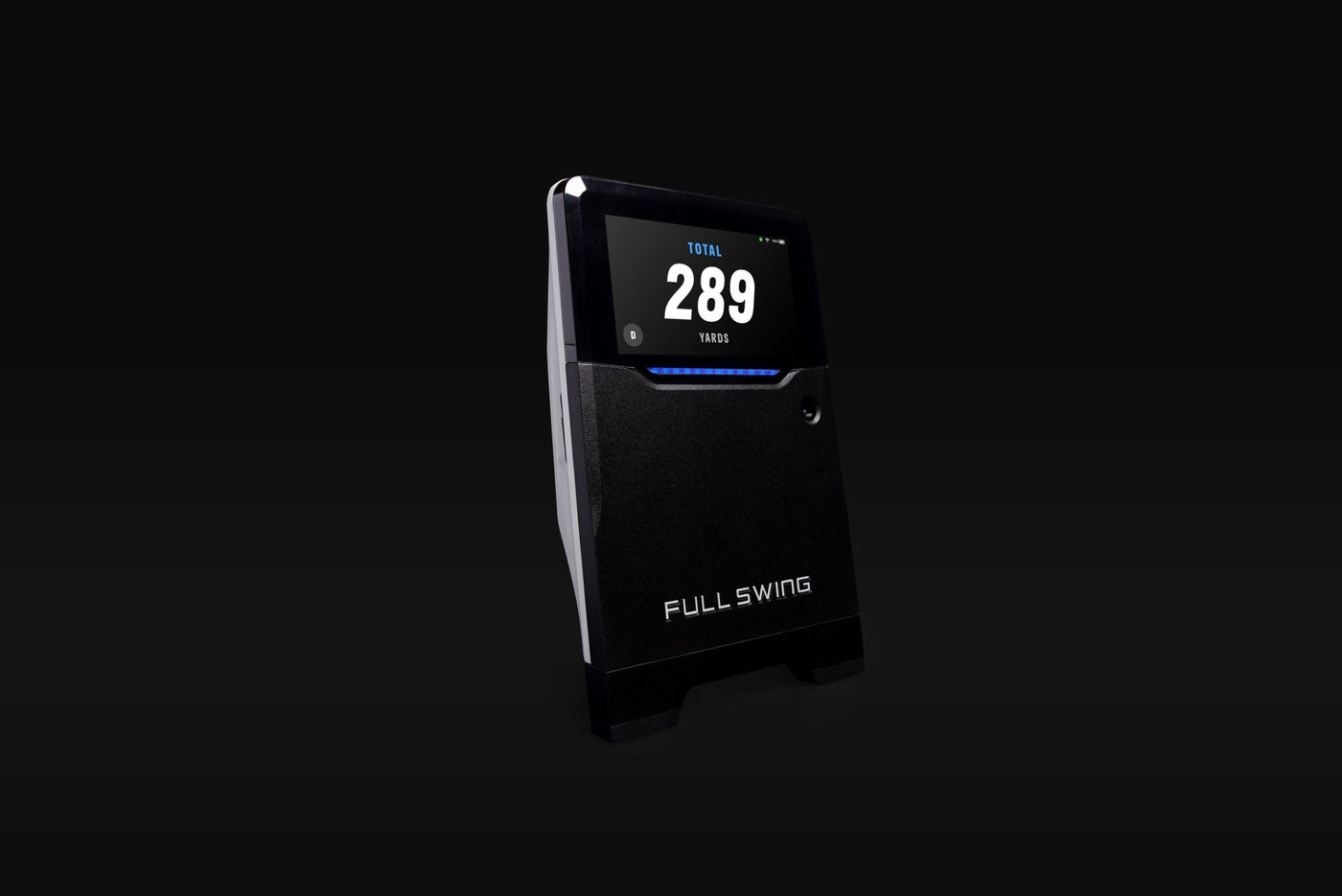 Full Swing KIT launch monitor side angle showing compact design