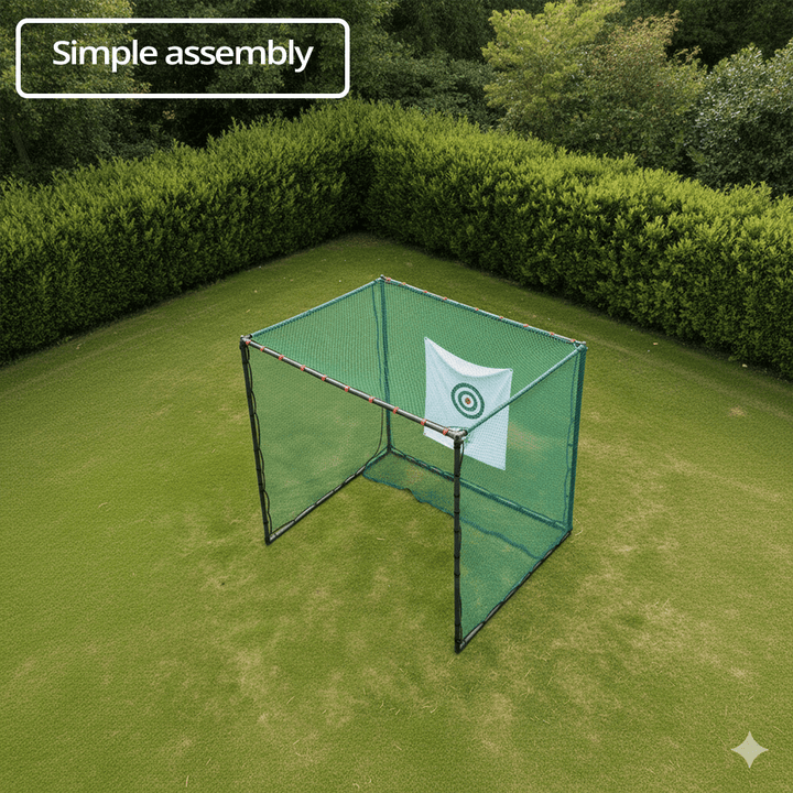 GolfBays Full Swing Golf Practice Driving Net Cage (3m x 3m x 3m) - Open Golfer