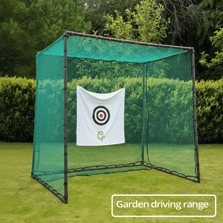 GolfBays Full Swing Golf Practice Driving Net Cage (3m x 3m x 3m) - Open Golfer