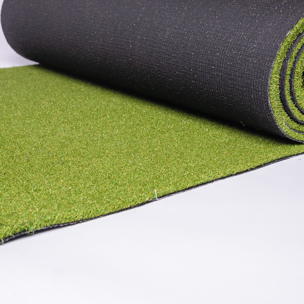 GolfBays 11mm putting turf, rolled back to show the backing
