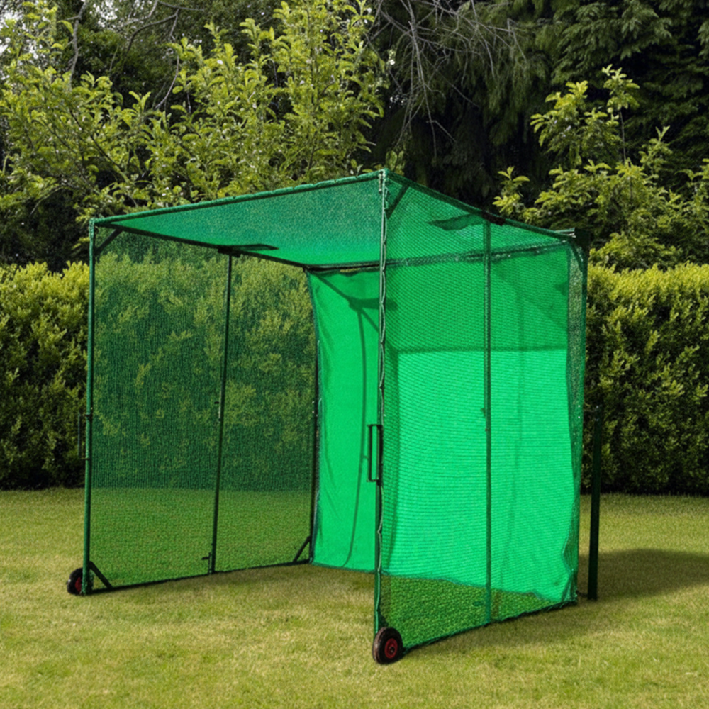 linkscube Foldable - Concertina Golf Cage (3m x 3m x 3.8m) - Open Golfer