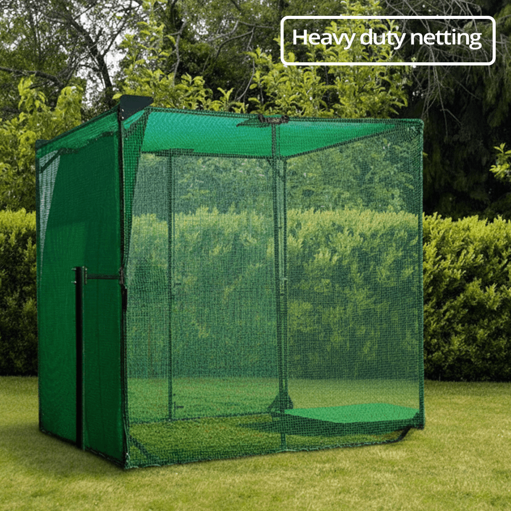 linkscube Foldable - Concertina Golf Cage (3m x 3m x 3.8m) - Open Golfer