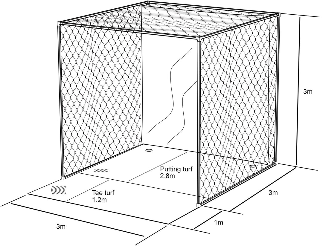 linkscube Golf Practice Net Cage - Open Golfer