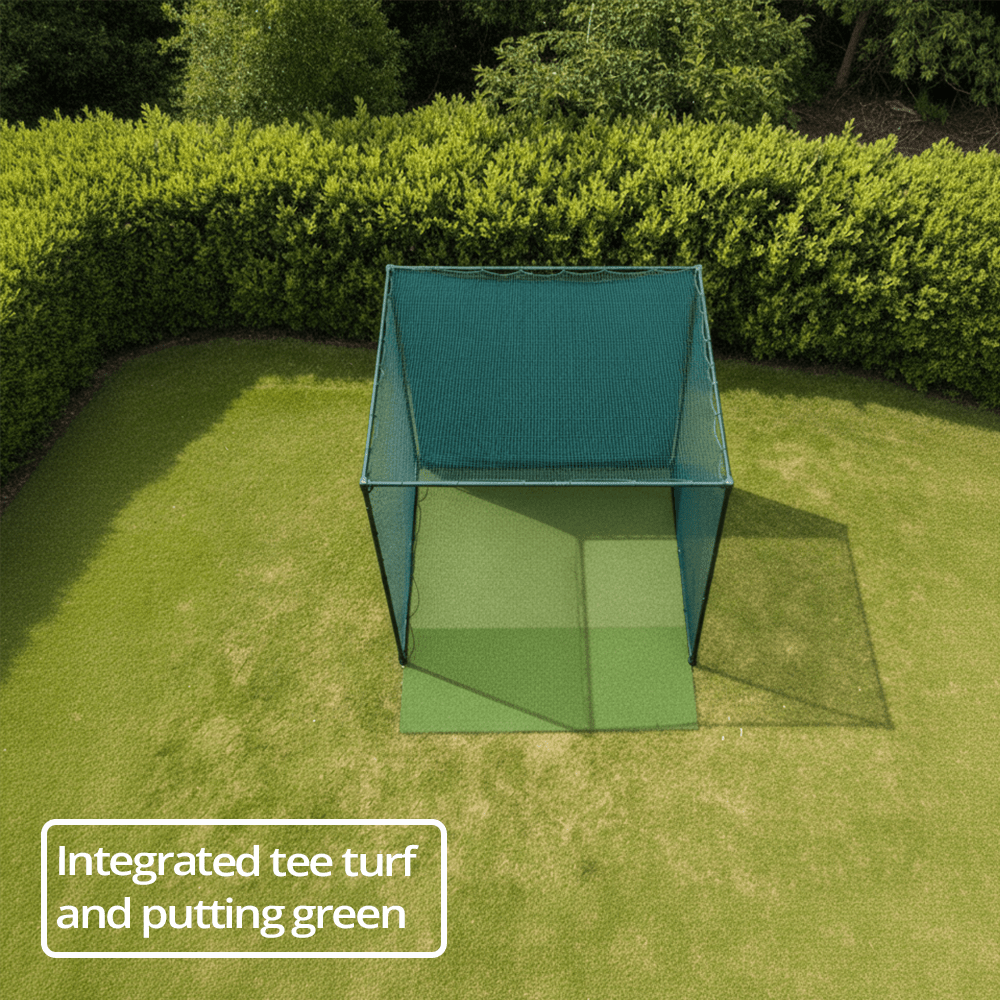 linkscube Max | Golf Cage (3m x 3m) Golf Cage (3m x 3m) Steel Box Tubes Archery Grade Baffle Net - Open Golfer