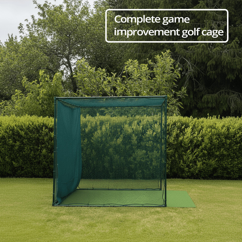 linkscube Max | Golf Cage (3m x 3m) Golf Cage (3m x 3m) Steel Box Tubes Archery Grade Baffle Net - Open Golfer