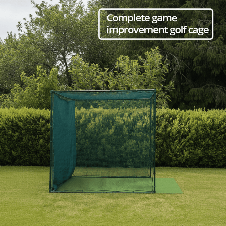 linkscube Max | Golf Cage (3m x 3m) Golf Cage (3m x 3m) Steel Box Tubes Archery Grade Baffle Net - Open Golfer