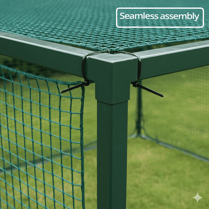 linkscube Pro | Golf Cage (3m x 3m) Steel Box Tubes Archery Grade Baffle Net - Open Golfer