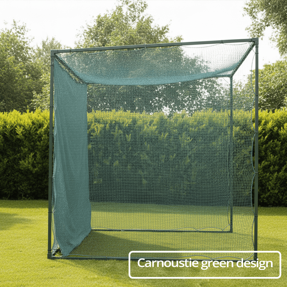 linkscube Pro | Golf Cage (3m x 3m) Steel Box Tubes Archery Grade Baffle Net - Open Golfer