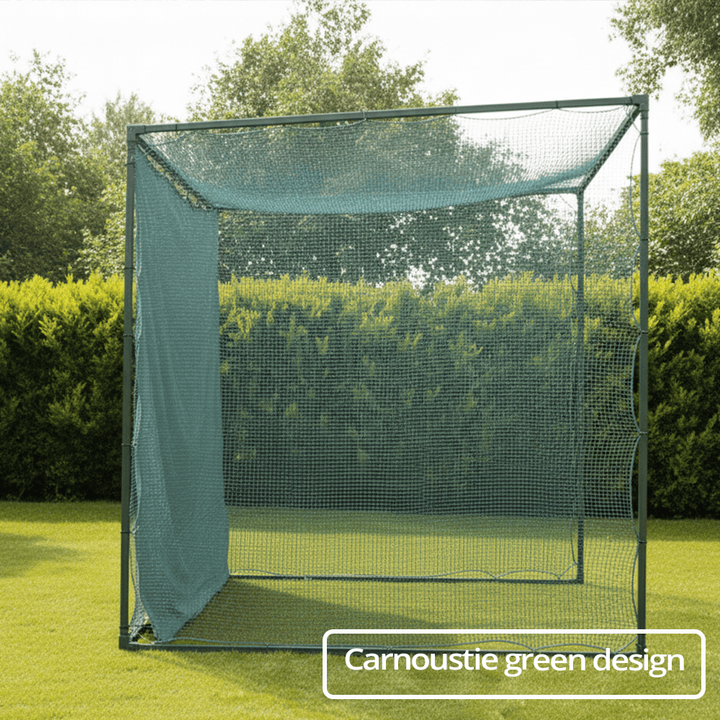 linkscube Pro | Golf Cage (3m x 3m) Steel Box Tubes Archery Grade Baffle Net - Open Golfer