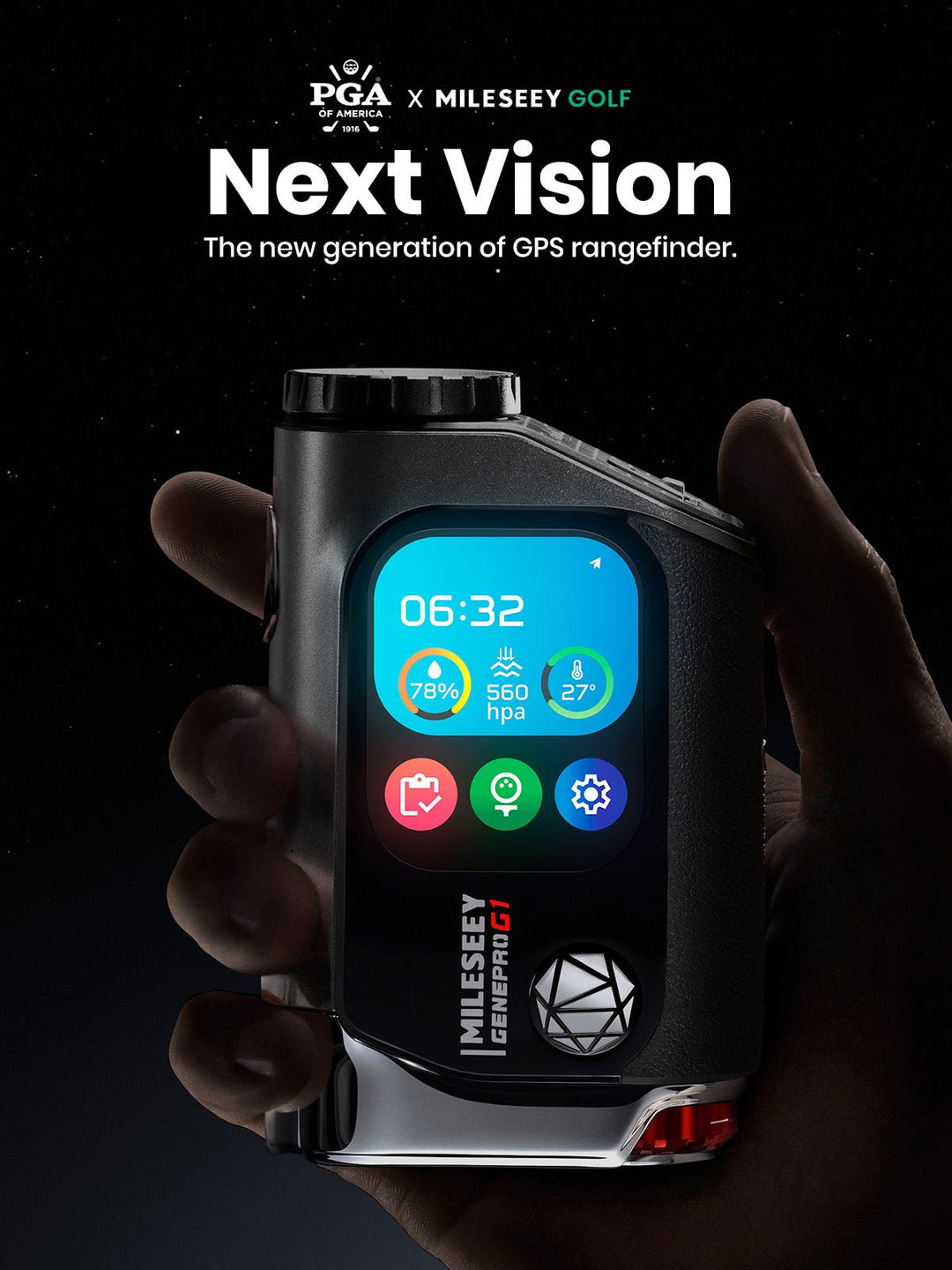 MILESEEY GenePro G1 Touchscreen & GPS Rangefinder - Open Golfer