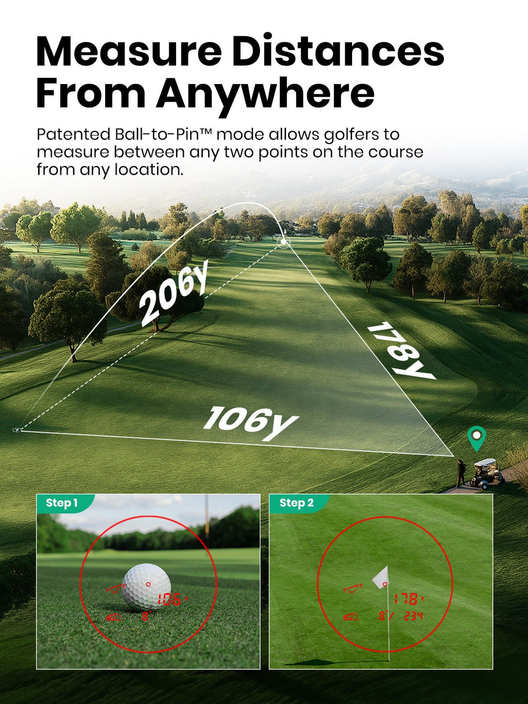 MILESEEY GenePro G1 Touchscreen & GPS Rangefinder - Open Golfer