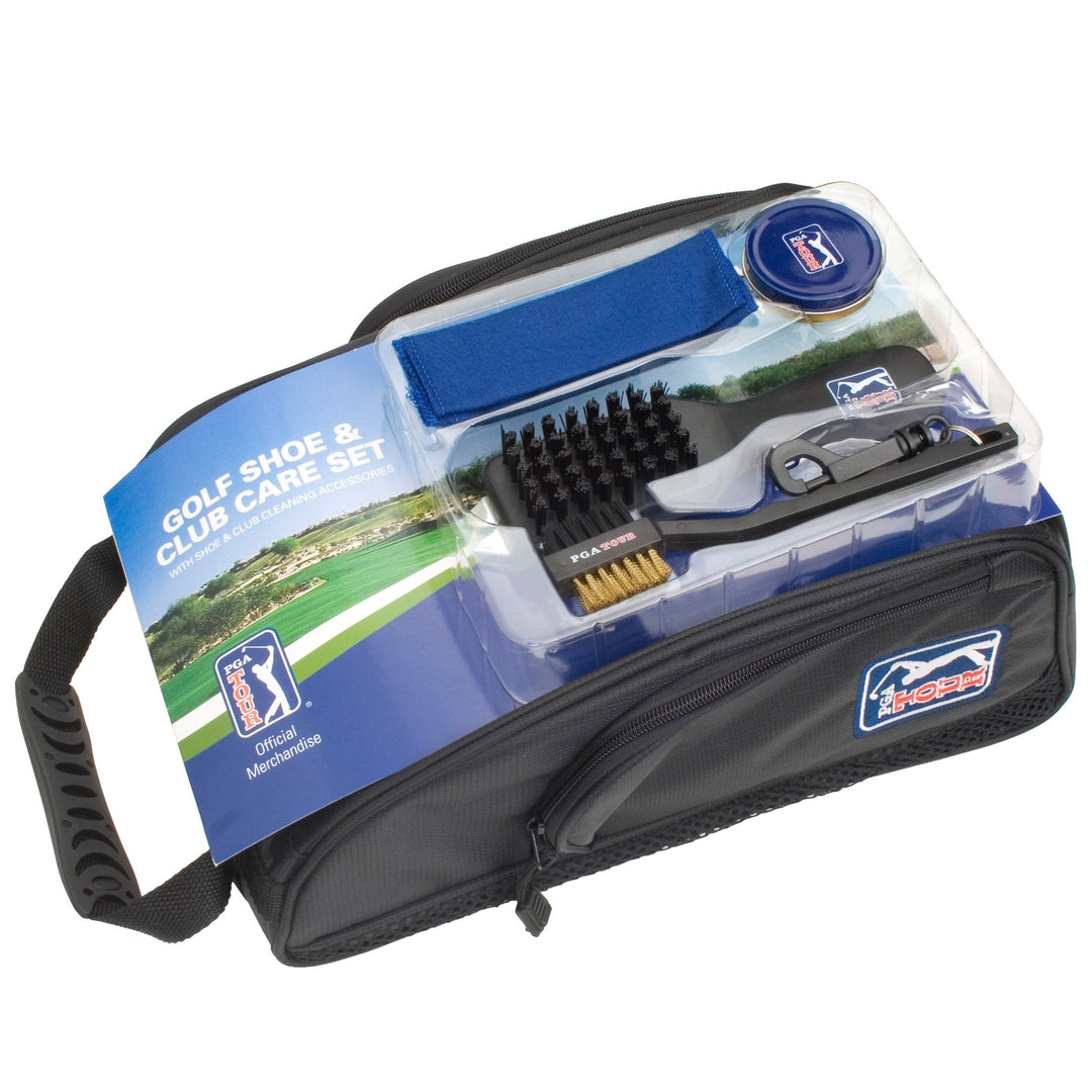PGA TOUR Golf Shoe Bag and Club Cleaning Accessories - Open Golfer