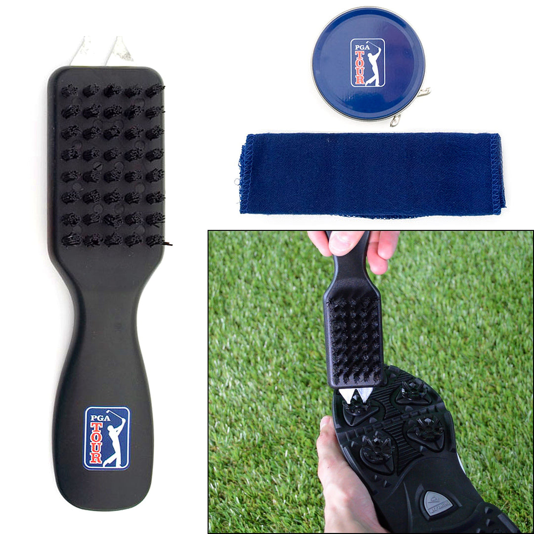 PGA TOUR Golf Shoe Bag and Club Cleaning Accessories - Open Golfer