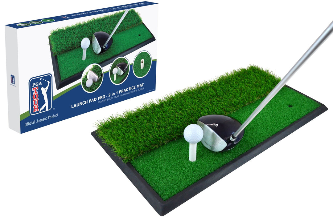 PGA TOUR Launch Pad Pro 2 In 1 Mat - Open Golfer