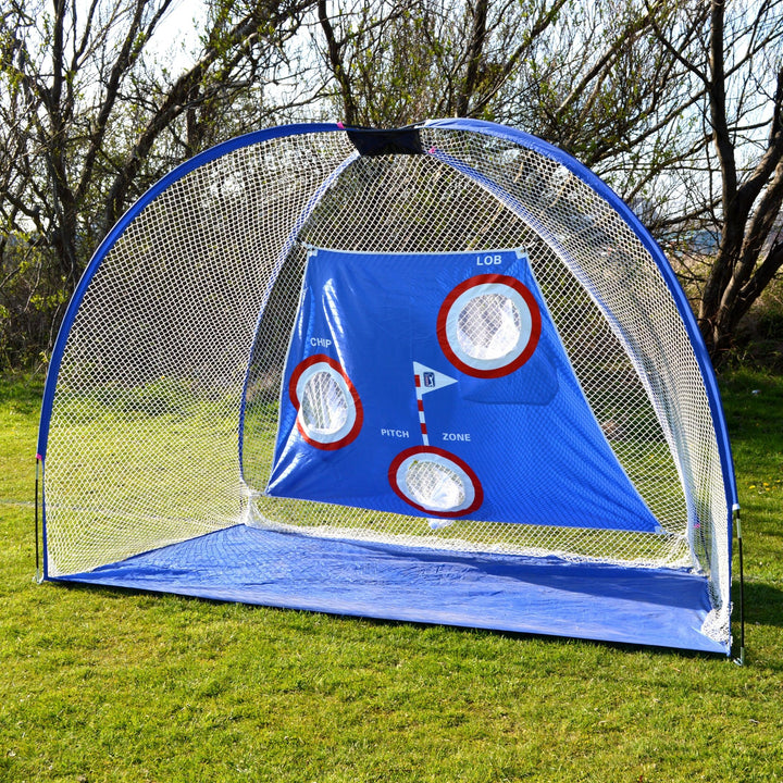 Garden setup of PGA TOUR Pro large golf practice net for drive