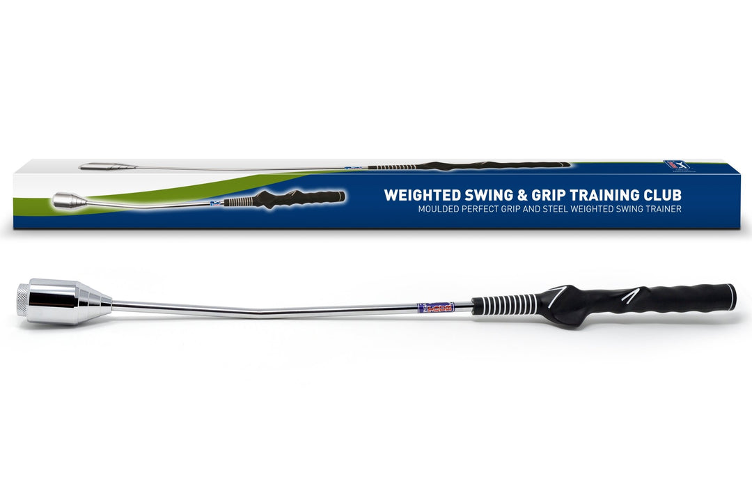 Compact PGA TOUR Training Grip Club designed for use with indoor golf nets