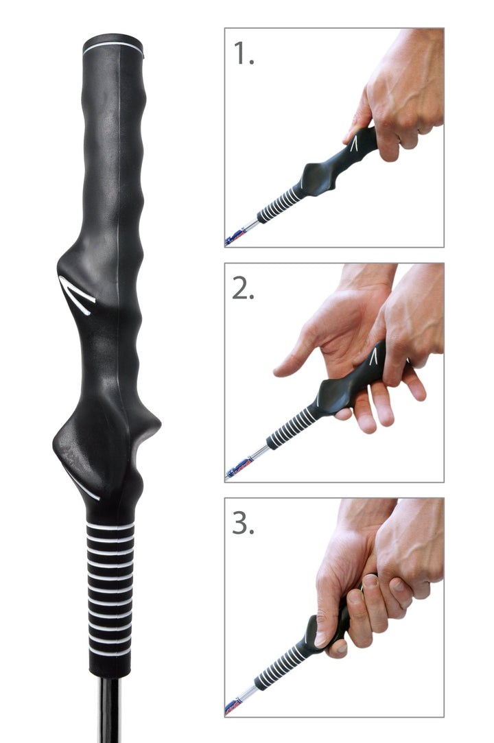 PGA TOUR Training Grip Club with large golf nets for confident full swings