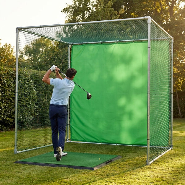 Pro Golf Cage & Hitting Mat Bundle