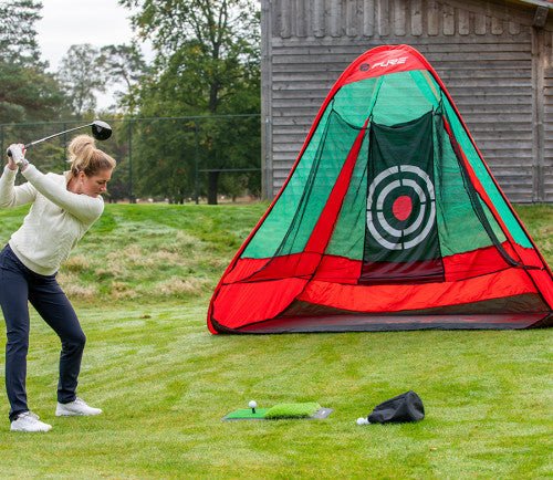 Durable Pure2Improve Pop-Up large golf practice net for drivers and irons