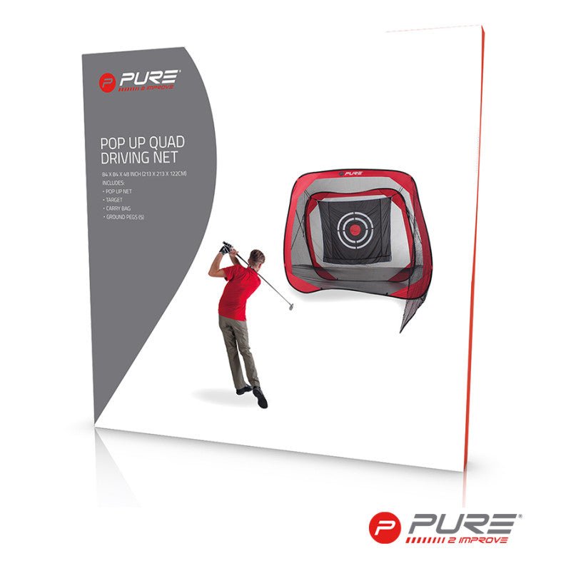 Pure2Improve Square Golf Practice Net (210 x 210cms) - Open Golfer