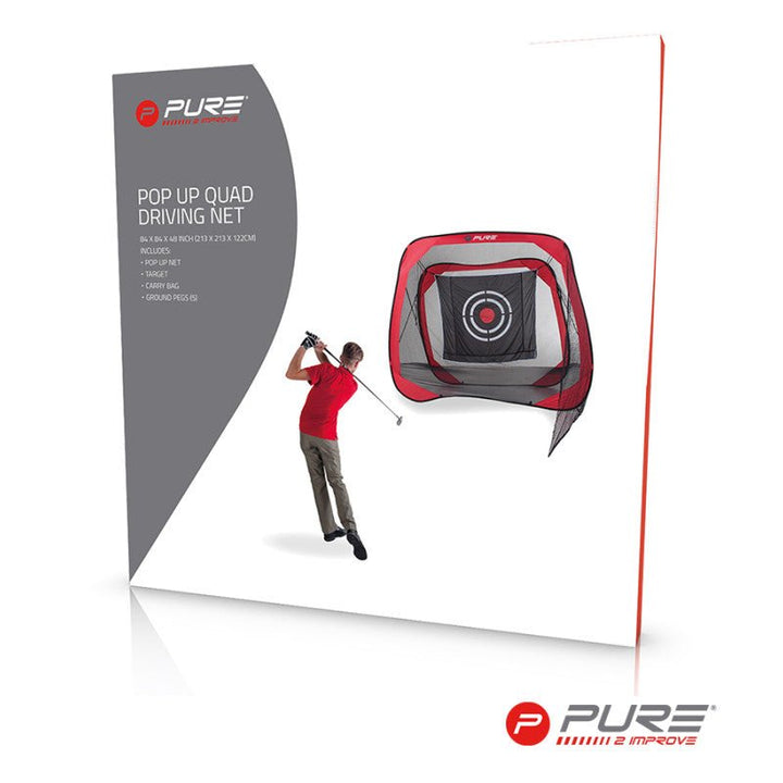 Pure2Improve Square Golf Practice Net (210 x 210cms) - Open Golfer