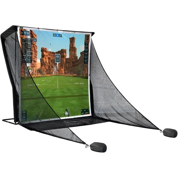 SimSpace Deluxe Home Driving Net Impact Screen & 20 Bungee Cords - Open Golfer