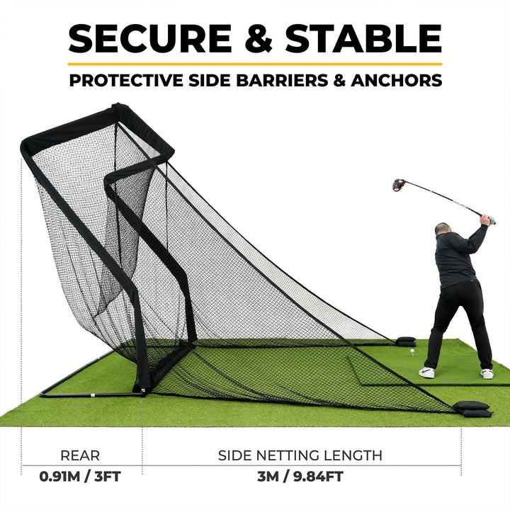secure and stable SimSpace Deluxe large Golf Practice Net 