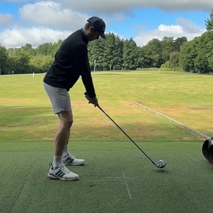 Tom Hayward, OpenGolfer founder, hitting driver